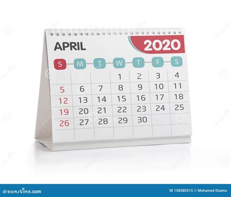 April 2020 Desktop Calendar Stock Image - Image of days, organize ...