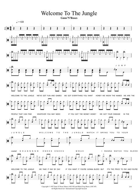 Welcome To The Jungle (arr. Cyril Mayer) by Guns N' Roses Sheet Music ...