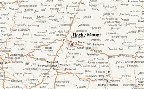 Map Of Rocky Mount North Carolina - Coastal Map World