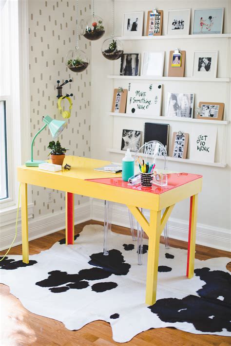 DIY Colorful Epoxy-Topped Desk - A Beautiful Mess