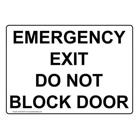 Enter / Exit Emergency Exit Sign - Emergency Exit Do Not Block Door