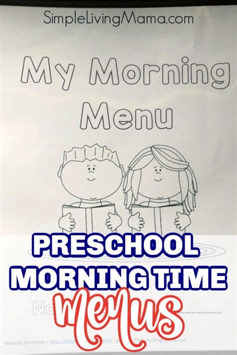 Morning Time Menu FREE Printable | Free Homeschool Deals