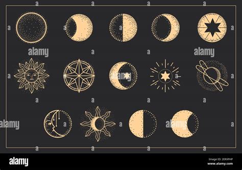 moon phases universe astrology set Stock Vector Image & Art - Alamy