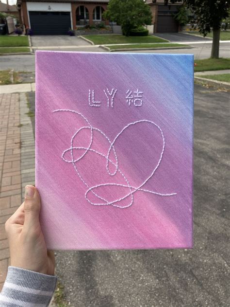 BTS Love Yourself Album Cover on Canvas | Embroidered canvas art, Mini ...