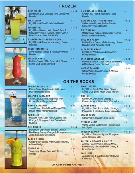 Toucan's Lakefront menus in Mooresville, North Carolina, United States