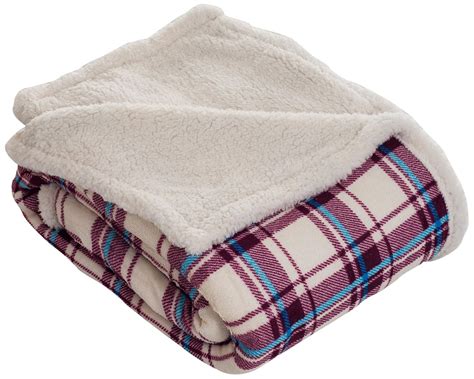 Lavish Home Throw Blanket Fleece/Sherpa Plaid 60" x 50" 100% Polyester | eBay