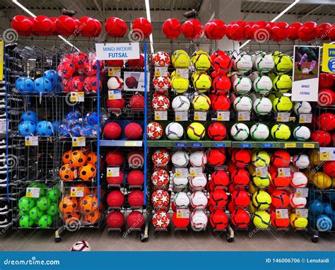 Soccer Balls of Various Colors at Decathlon Editorial Photo - Image of business, ball: 146006706
