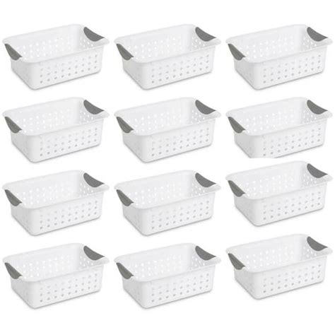 Reviews for Sterilite Small Ultra Plastic 1.5 Gal. Storage Bin Organizer Baskets in White (12 ...