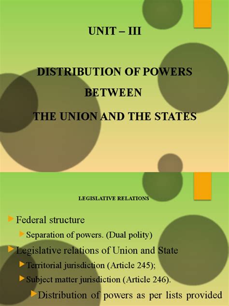 Unit-III Part-1 Union-State Relations | PDF | Taxes | U.S. State