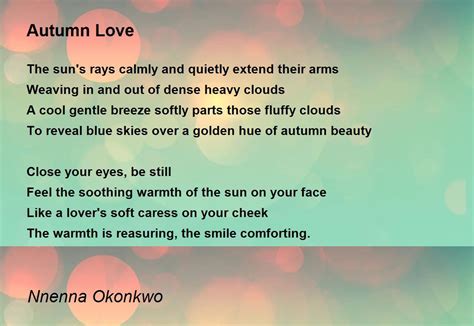 Autumn Love Poem by Nnenna Okonkwo - Poem Hunter