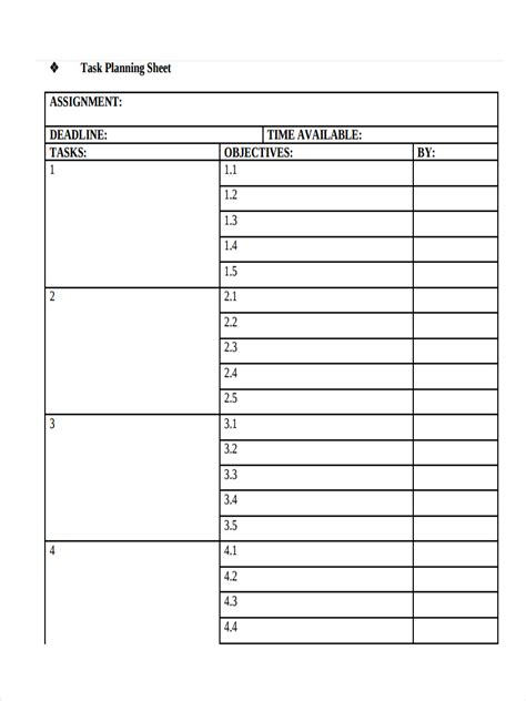 Task Sheet - 6+ Examples, Format, How to Create, Pdf