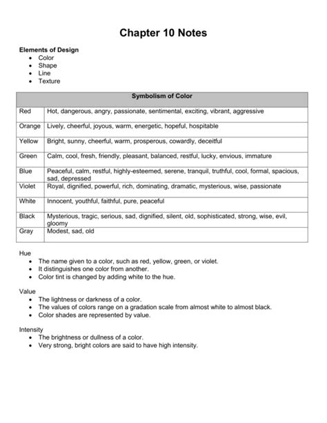 Chapter 10 Notes