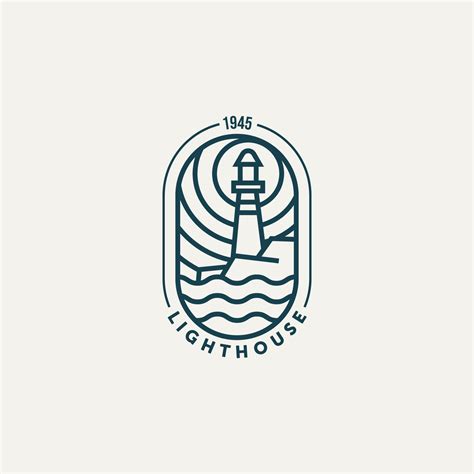 minimalist line art lighthouse logo icon design 5152189 Vector Art at ...