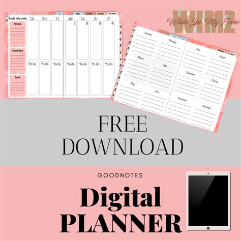 Free GoodNotes Digital Planner for 2020 - While In My Zone