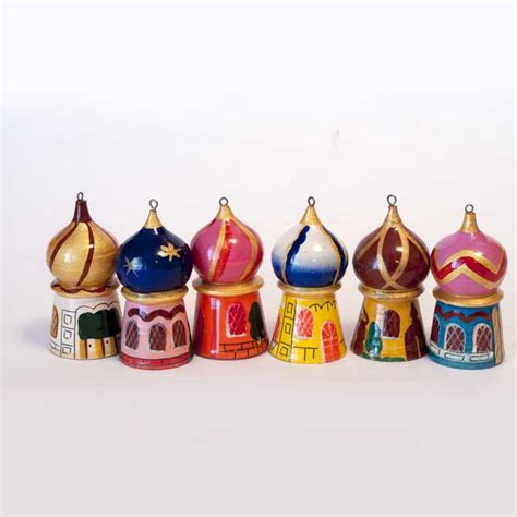 Wooden Christmas Ornaments Russian Domes - Painted Christmas Ornaments ...