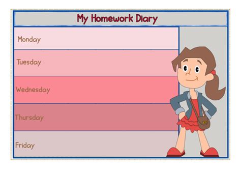 10 Homework Diary Schedules | Teaching Resources