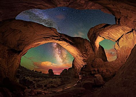 Arches National Park, nature, landscape, Milky Way, starry night HD ...