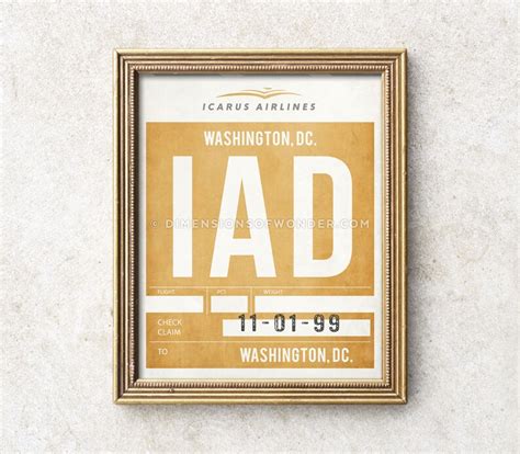 Washington DC Airport Code Print, Washington DC Art, Washington DC ...