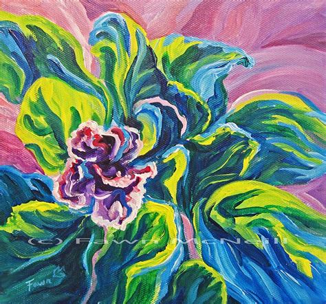 Fawn's Paintings: Abstract Violet, colorful flower