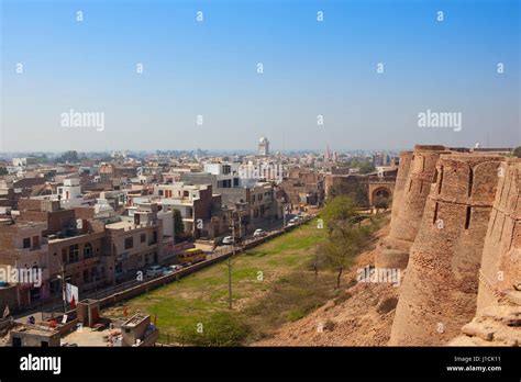 hanumangarh city viewed from bhatner fort walls undergoing restoration ...