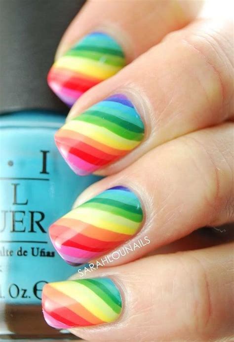 30+ Rainbow Nail Art Ideas | Art and Design