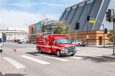 Ambulance Car in Los Angeles Downtown - CALIFORNIA, USA - MARCH 18 ...