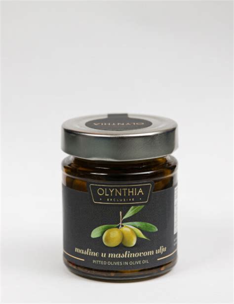 Pitted olives in olive oil - OLYNTHIA Olive Oil