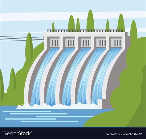 Hydroelectric power station icon. Cartoon illustration of hydroelectric ...