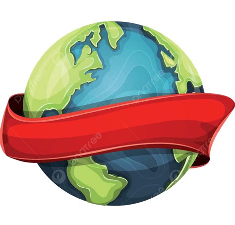 Planet Earth Vector Hd PNG Images, Earth Planet With Ribbon, A, Earth, Comic PNG Image For Free ...