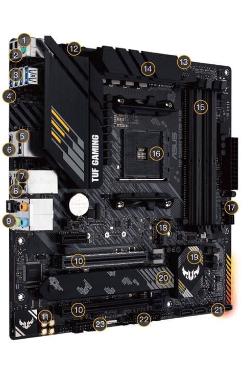 ASUS TUF GAMING B550M-PLUS (WI-FI) AMD Socket B550 AM4 MicroATX M.2 ...