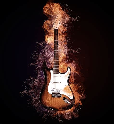 Fire Guitar Wallpaper