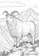 Mountain Goat Coloring Page » Free Download Artus Art sketch template