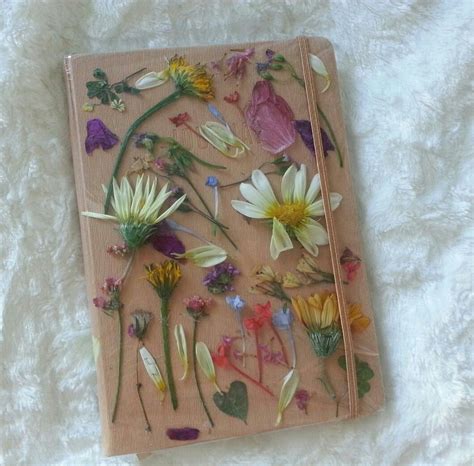 Pressed flower cover for journal | Flower press book, Flower notebook ...