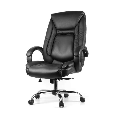 Moustache® Ergonomic Faux-Leather High Back Office Chair with Adjustable Lumbar Support