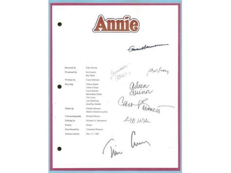 You are considering a color reproduction of the complete script for: ANNIE ENTIRE MOVIE SCRIPT ...