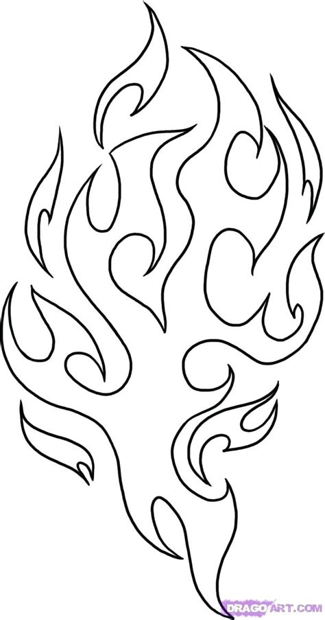 Flames Outline Drawing at PaintingValley.com | Explore collection of ...