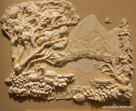 Sculpted plaster bas-relief wall mural by Artist Ellie Ellis, CMS ...