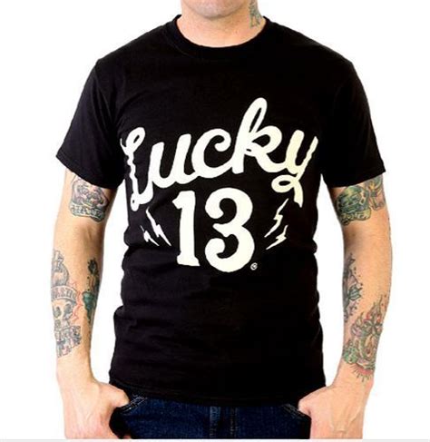 Lucky 13 shirt Shocker logo hot rod rockabilly tattoo motorcycle biker punk #Lucky13 #GraphicTee ...