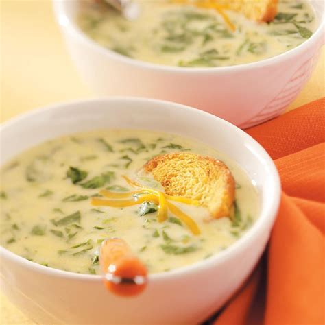 Cream of Spinach Cheese Soup Recipe | Taste of Home