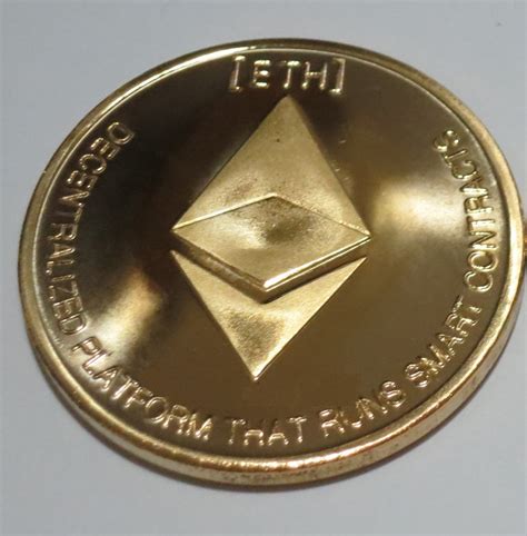 Ethereum Gold Plated Physical Coin Cryptocurrency ETH Collectible Coin ...