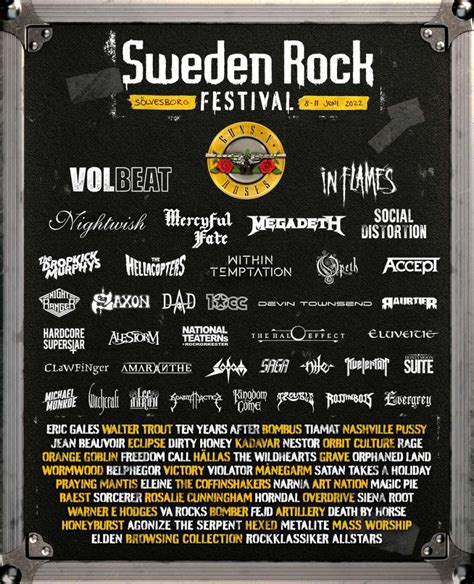 Sweden Rock Festival 2022 - 08/06/2022 (4 days) - Sölvesborg - Sweden ...