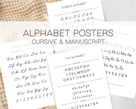 Alphabet Posters Cursive Poster School Room Poster Educational Poster - Etsy