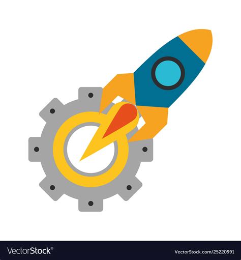 Rocket taking off cartoon Royalty Free Vector Image