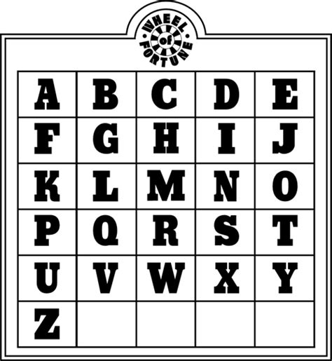 Wheel of Fortune- Letters (With images) | Wheel of fortune game, Wheel of fortune, Puzzle board