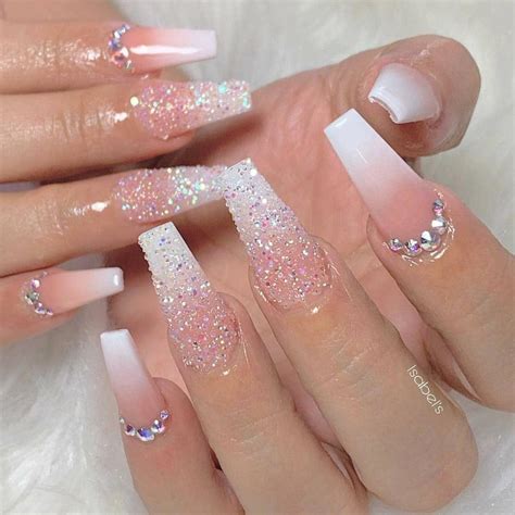 Glitter Nails Glitter Nails in 2020 | Ombre acrylic nails, Coffin nails designs, Birthday nails