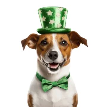 Funny Dog Wearing Saint Patrick Hat Neon, St Patricks Day, Calibration, Transparent PNG ...