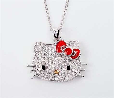 Hello Kitty Large Pendant Crystals: Red Bow | Hello kitty jewelry ...