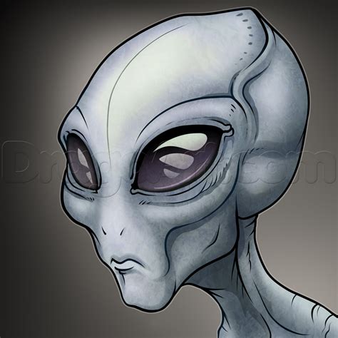 How to Draw a Gray Alien, The Grays, Step by Step, Aliens, Sci-fi, FREE Online Drawing Tutorial ...