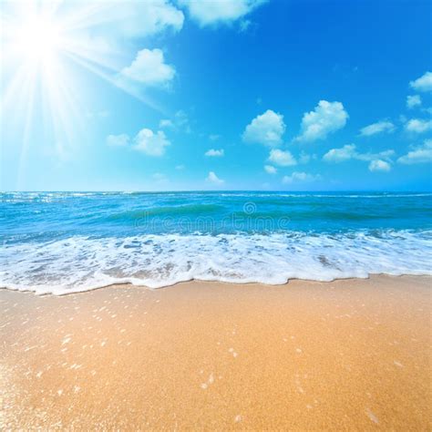 Sunny Summer Day on the Sea Beach Stock Image - Image of season, clear ...