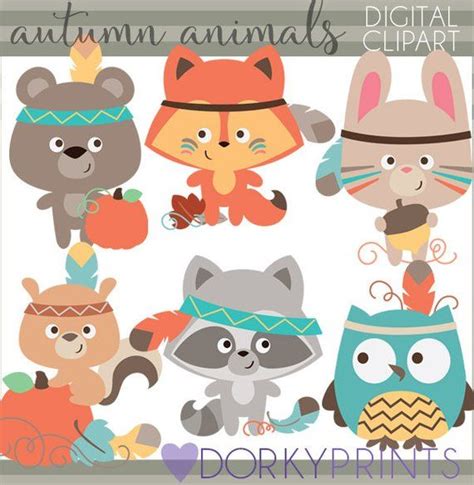 Autumn Animals Clipart personal and Limited Commercial Use | Etsy | Tribal animals, Autumn ...